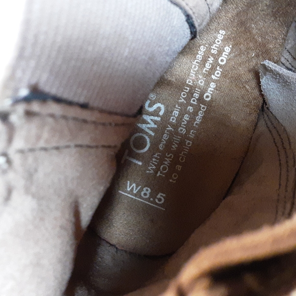 TOMS Desert Taupe Suede Perforated Majorca Peep Toe Ankle Booties - Picture 7 of 11